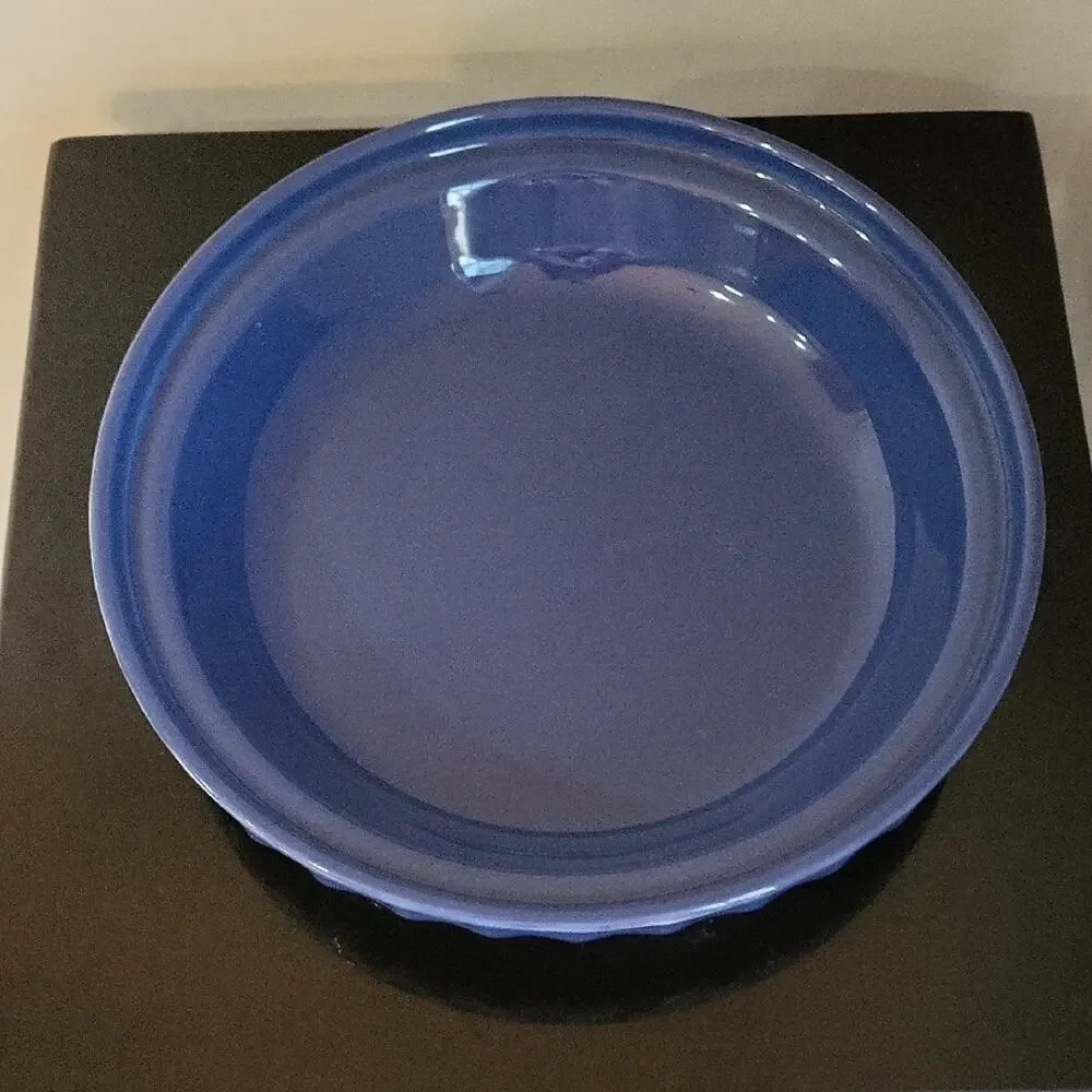 Longaberger Blue Pie Plate Woven Traditions Collectible 10″ Basket-Weave Design